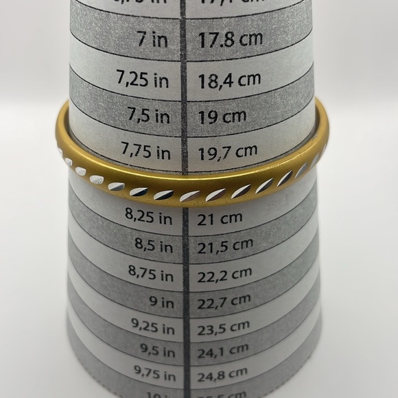 Gold Tone Bohemian Style Bangle Bracelet (GB2) - Picture 7 of 9